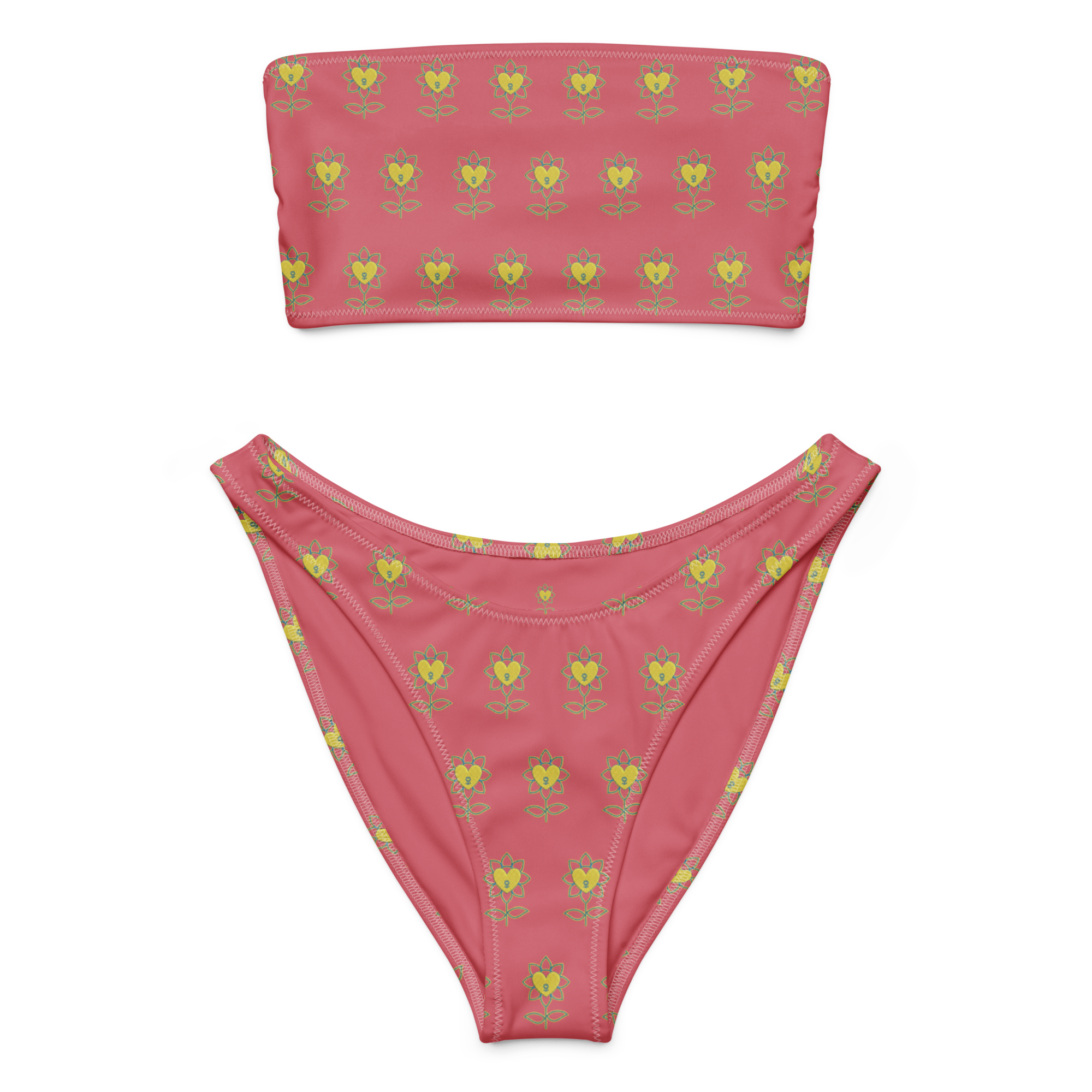 Flower Cabaret Recycled bandeau bikini - Alivwood
