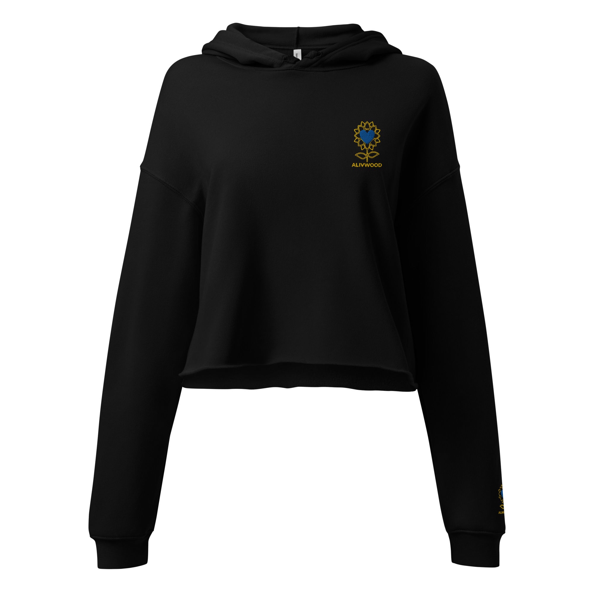Alivwood Embroidery Crop Hoodie - Alivwood