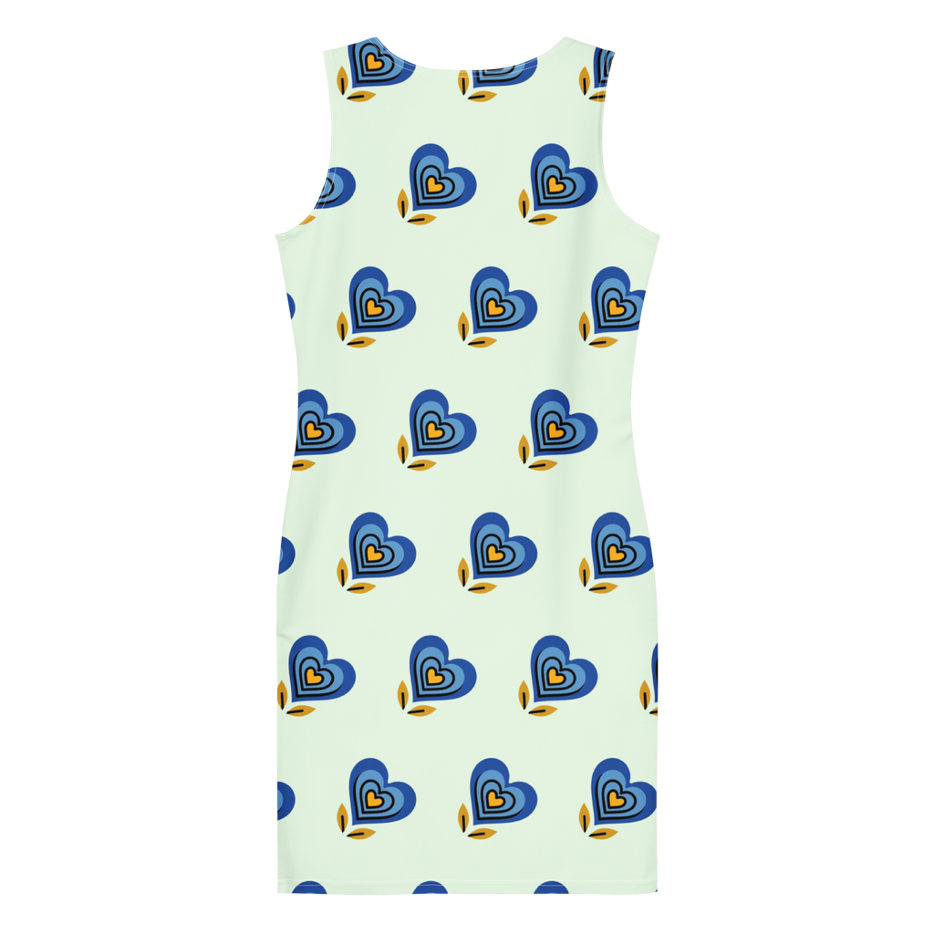 Blue Heart Honeydew Bodycon dress - Alivwood