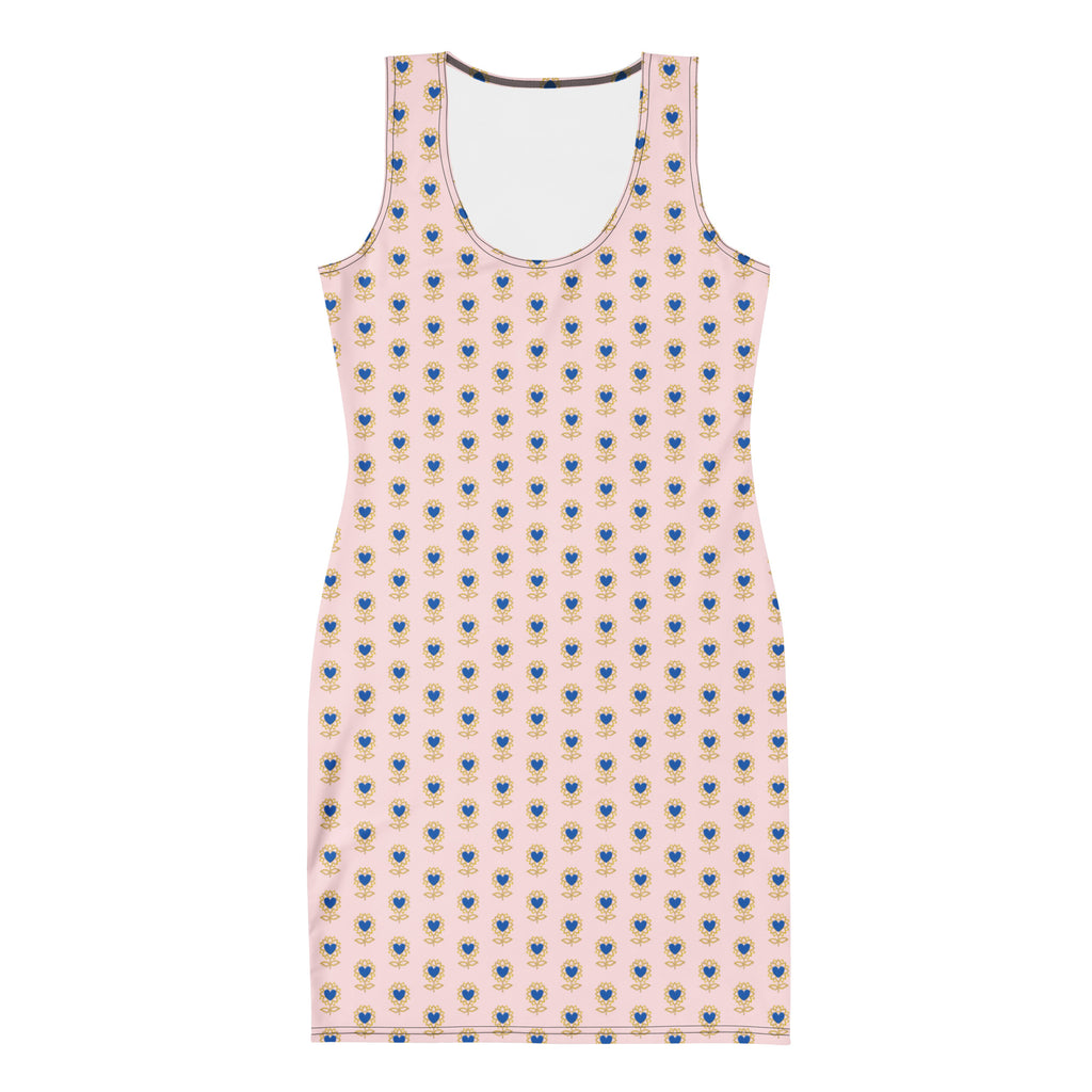 Flower pink Bodycon dress - Alivwood