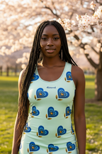 Blue Heart Honeydew Bodycon dress - Alivwood