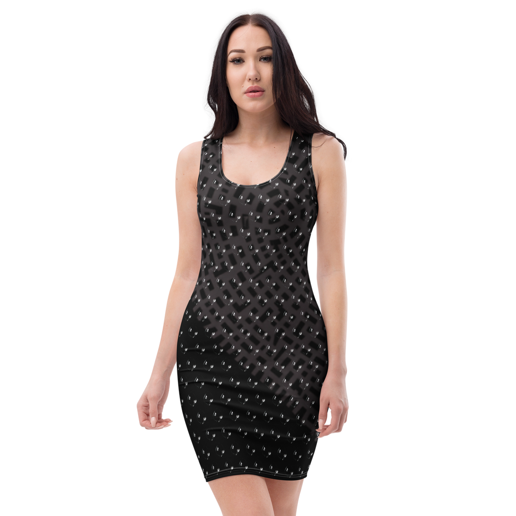 Tears and Heart Black Bodycon dress - Alivwood