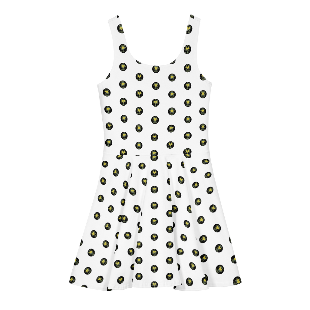 Logo Polka-dot white Cotton skater dress - Alivwood