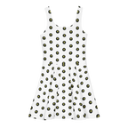 Logo Polka-dot white Cotton skater dress - Alivwood