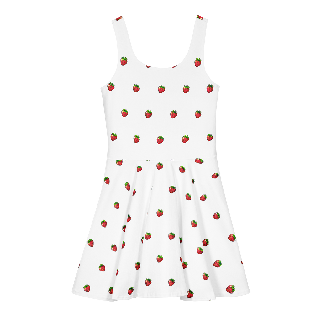 Strawberry white Alivwood Cotton skater dress - Alivwood