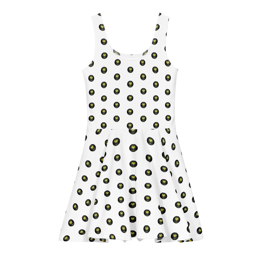 Logo Polka-dot white Cotton skater dress - Alivwood