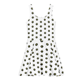 Logo Polka-dot white Cotton skater dress - Alivwood