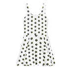 Logo Polka-dot white Cotton skater dress - Alivwood