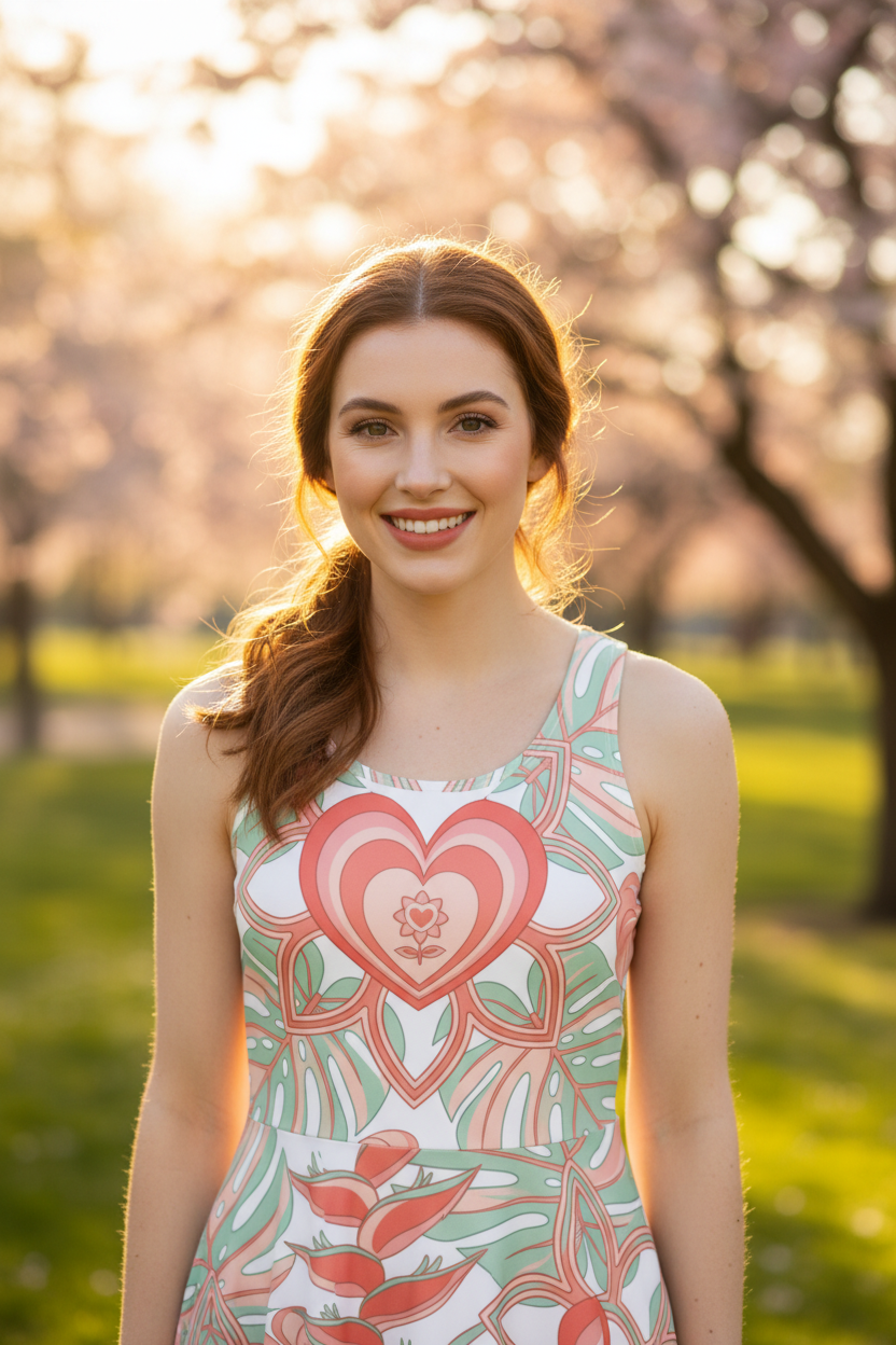 Logo Floreal Cotton skater dress - Alivwood