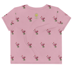 Pink flamingo All-Over Print Crop Tee - Alivwood