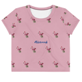 Pink flamingo All-Over Print Crop Tee - Alivwood