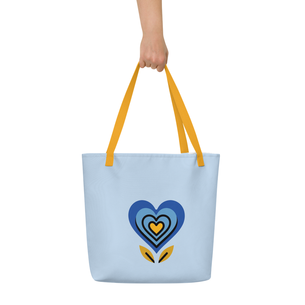 Alivwood Pattens Blue All-Over Print Large Tote Bag - Alivwood