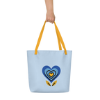 Alivwood Pattens Blue All-Over Print Large Tote Bag - Alivwood