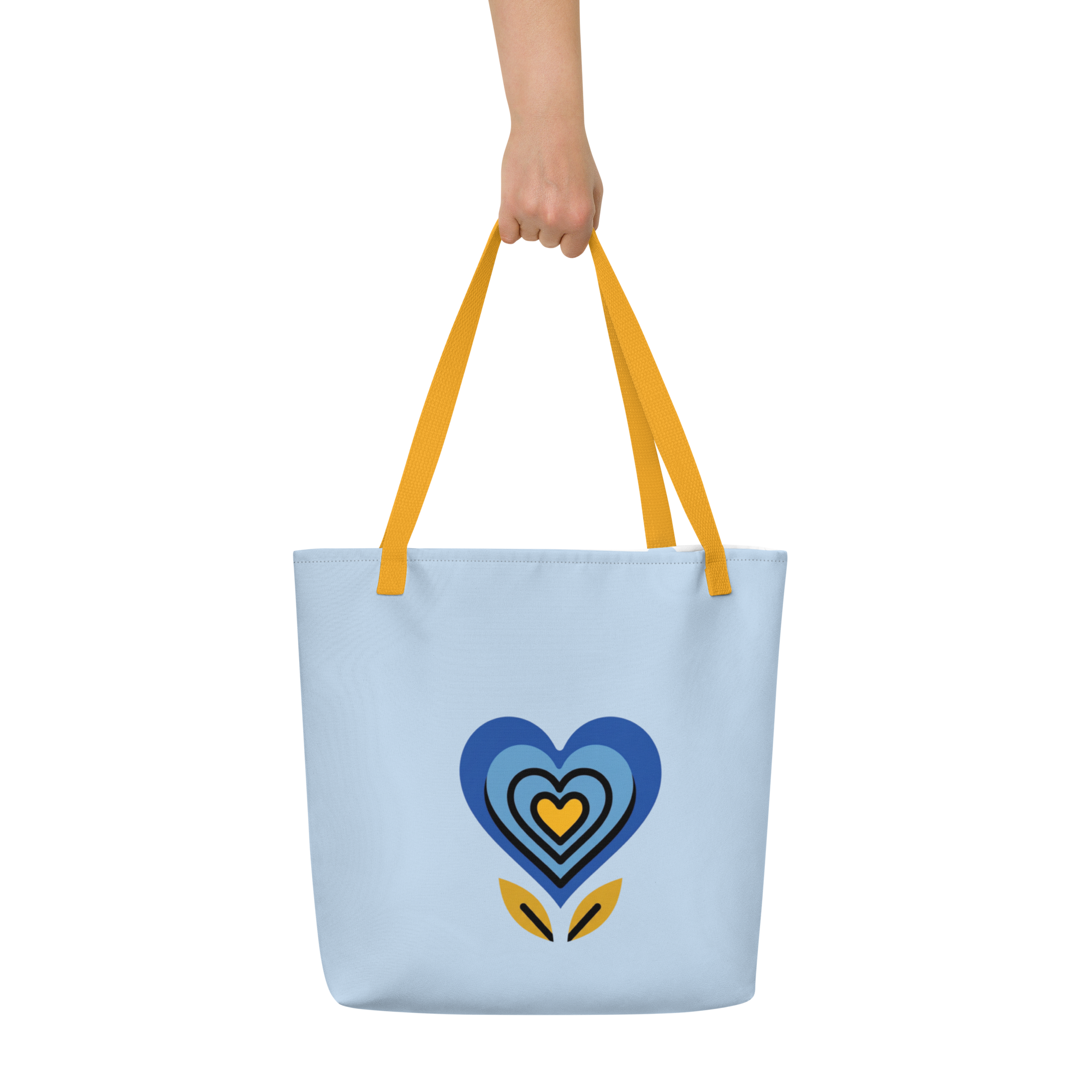 Alivwood Pattens Blue All-Over Print Large Tote Bag - Alivwood