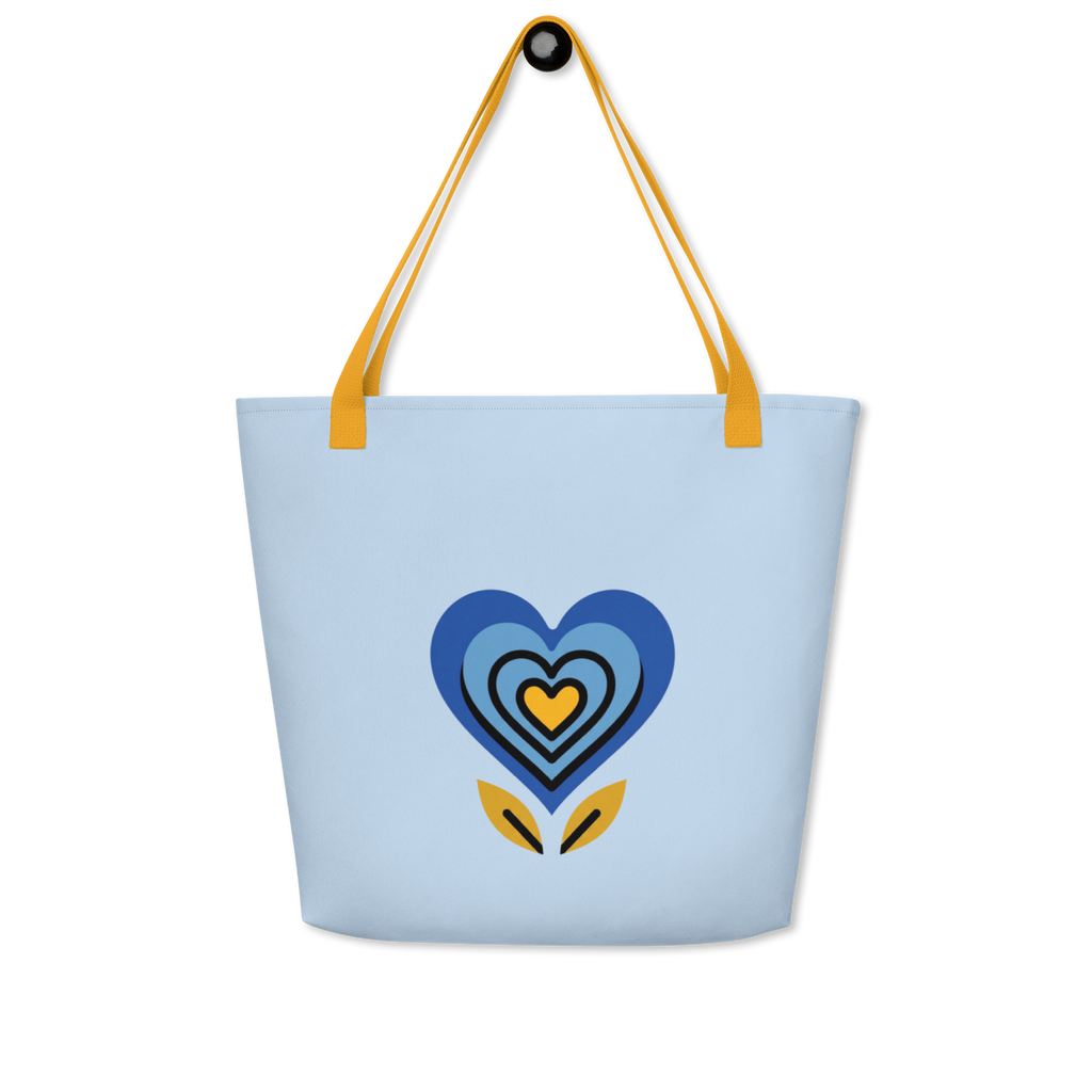 Alivwood Pattens Blue All-Over Print Large Tote Bag - Alivwood