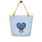 Alivwood Pattens Blue All-Over Print Large Tote Bag - Alivwood