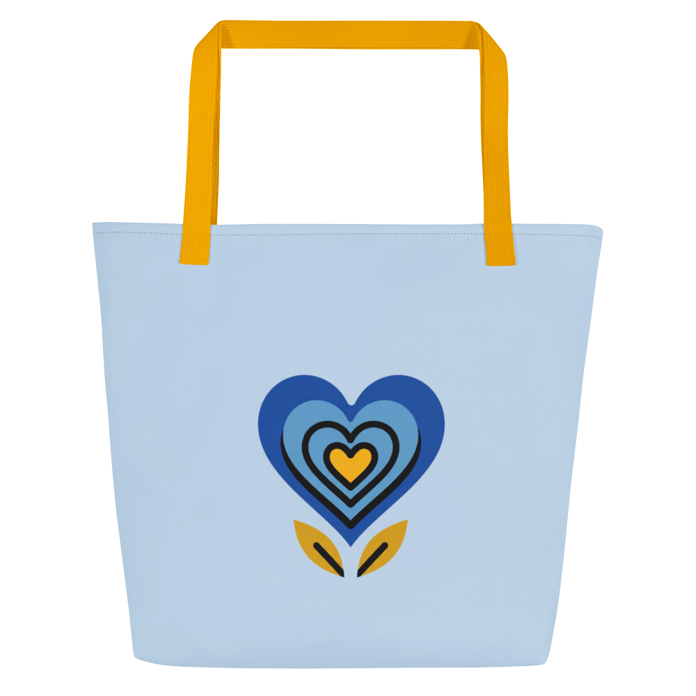Alivwood Pattens Blue All-Over Print Large Tote Bag - Alivwood