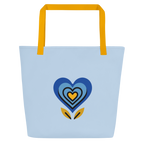 Alivwood Pattens Blue All-Over Print Large Tote Bag - Alivwood