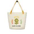 BrightBelieveBloom Apricot White All-Over Print Large Tote Bag - Alivwood