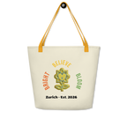 BrightBelieveBloom Apricot White All-Over Print Large Tote Bag - Alivwood