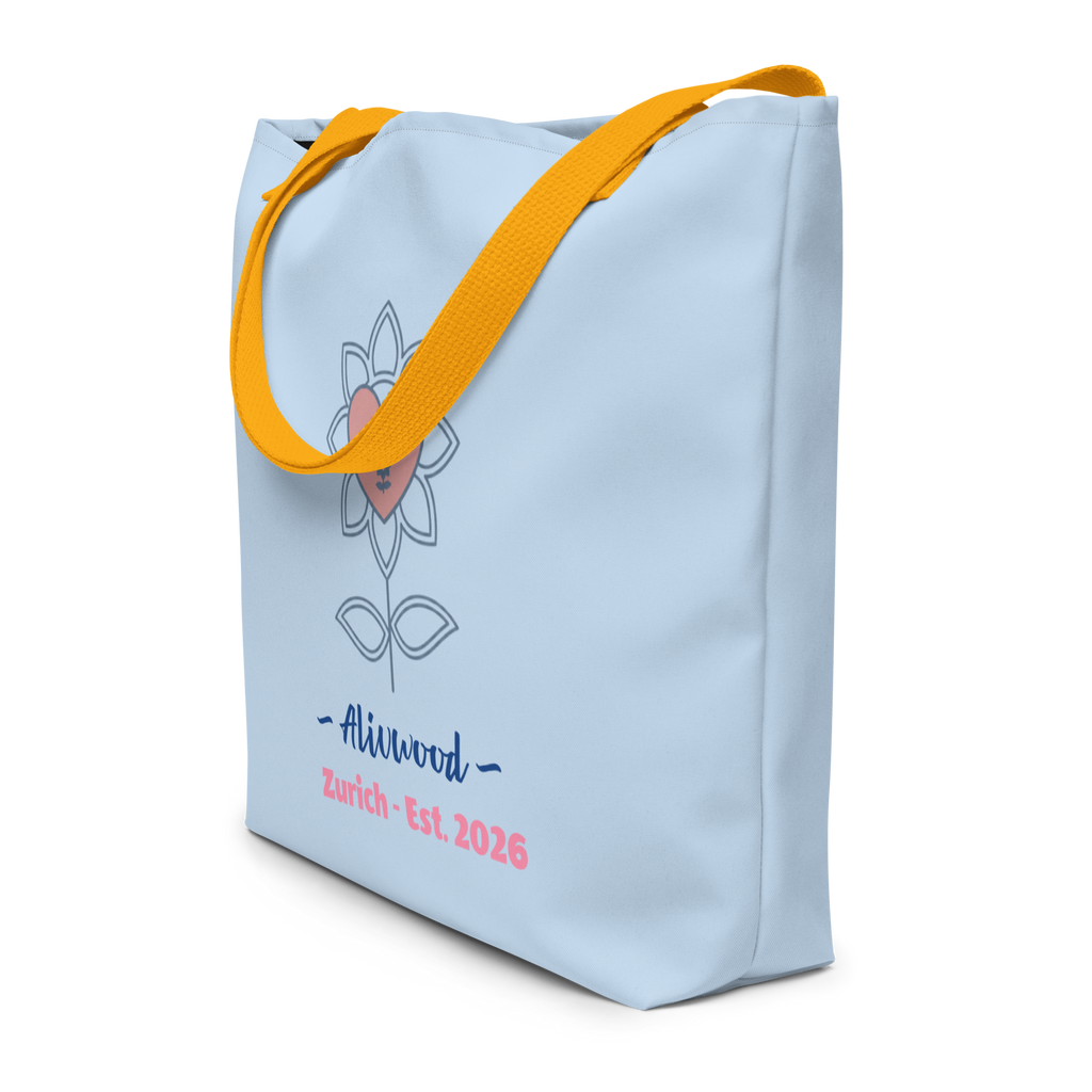 Alivwood Pattens Blue All-Over Print Large Tote Bag - Alivwood