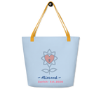 Alivwood Pattens Blue All-Over Print Large Tote Bag - Alivwood