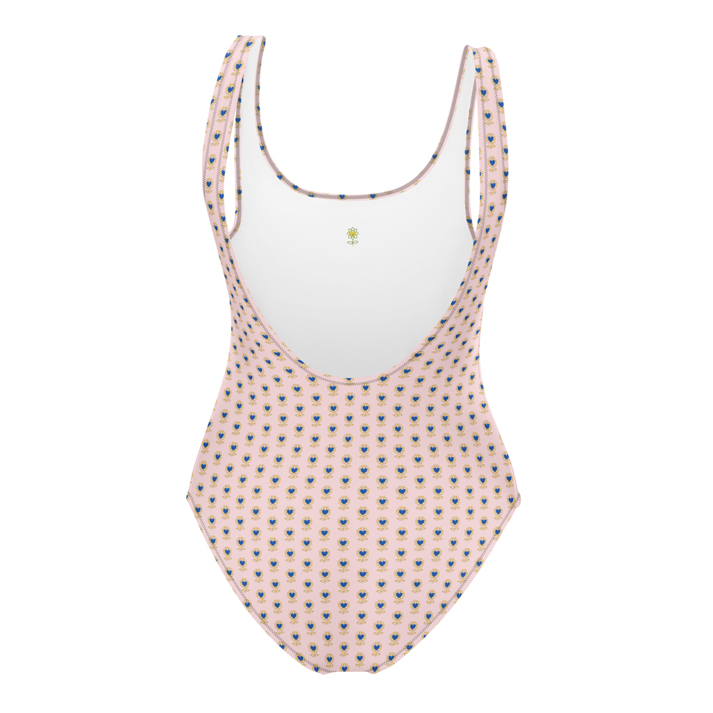 Flower Pink One-Piece Swimsuit - Alivwood