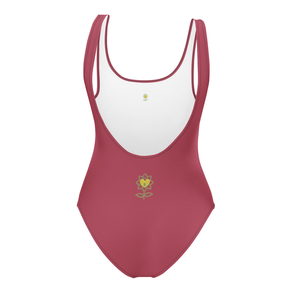 Flower Dog Hippie Pink One-Piece Swimsuit - Alivwood