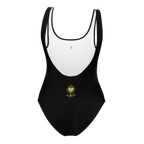 Flower dog Black One-Piece Swimsuit - Alivwood