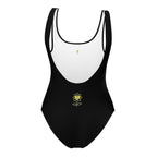 Flower Matrix Black One-Piece Swimsuit - Alivwood