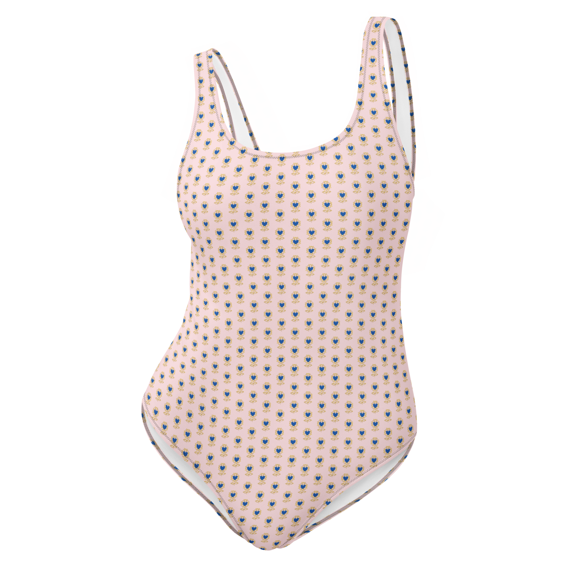 Flower Pink One-Piece Swimsuit - Alivwood