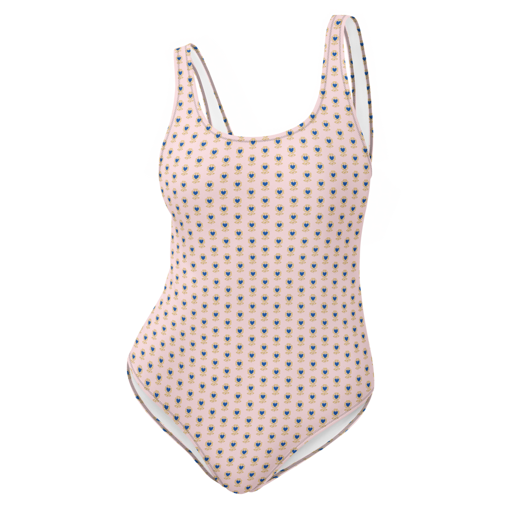 Flower Pink One-Piece Swimsuit - Alivwood