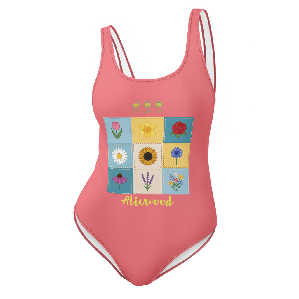 Flower Matrix Froly One-Piece Swimsuit - Alivwood