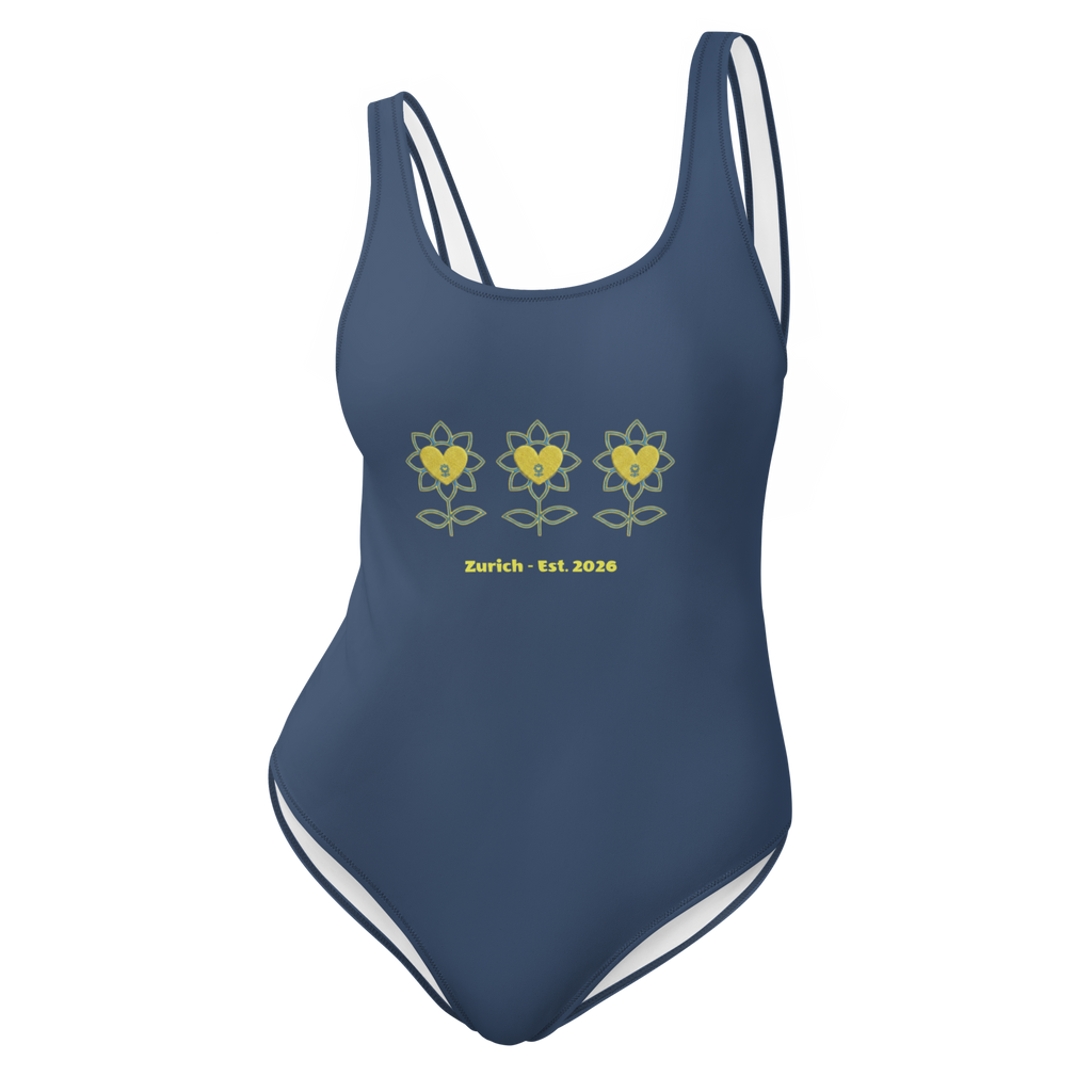 Alivwood three sunflowers Cello One-Piece Swimsuit - Alivwood