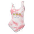 Alivwood Three Sunflowers Melange Pink One-Piece Swimsuit - Alivwood
