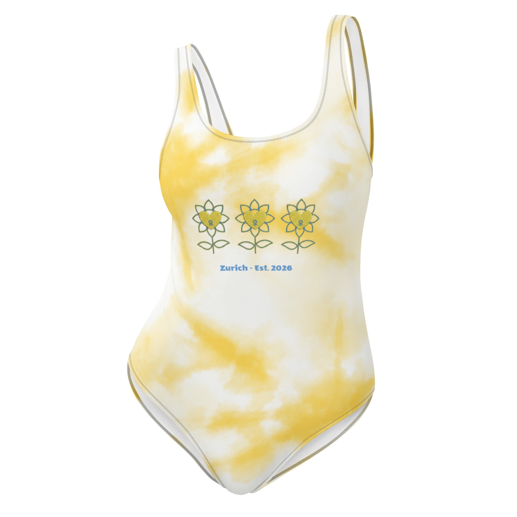 Alivwood Three Sunflowers Melange Yellow One-Piece Swimsuit - Alivwood