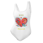 Big Heart White One-Piece Swimsuit - Alivwood