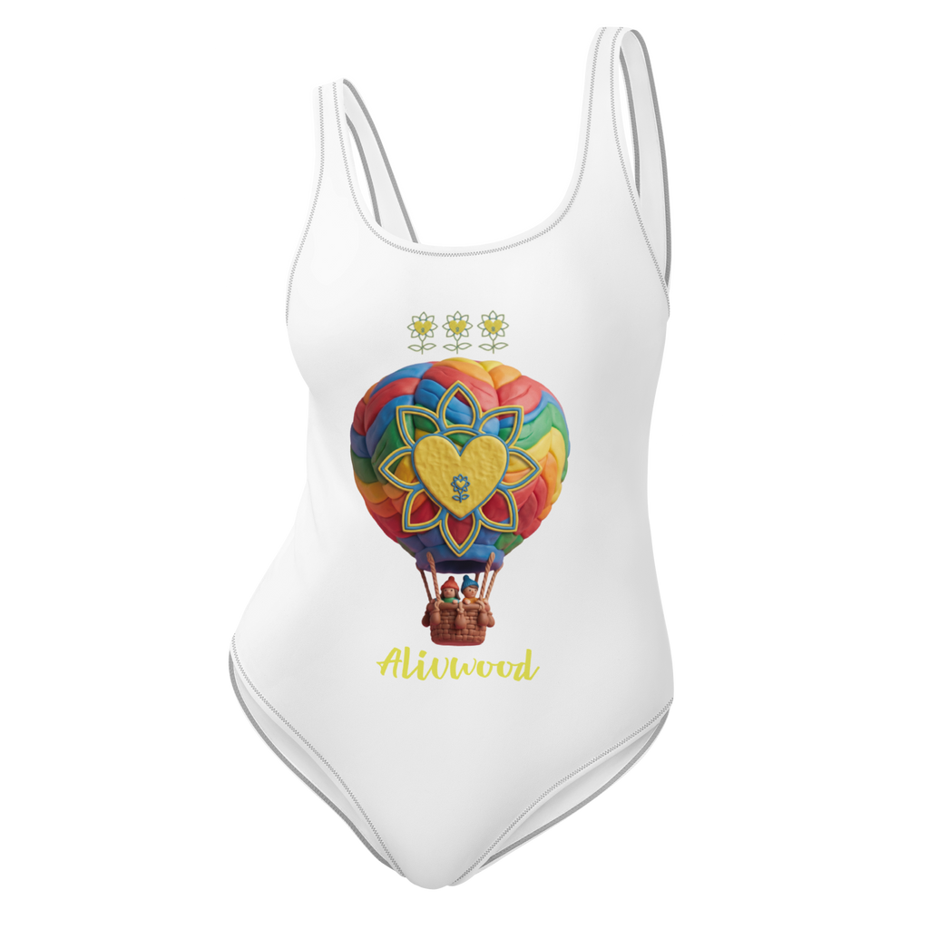 Air Balloon White One-Piece Swimsuit - Alivwood