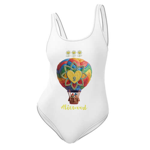 Air Balloon White One-Piece Swimsuit - Alivwood