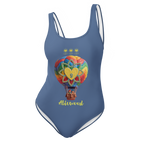 Air Balloon Kashmir Blue One-Piece Swimsuit - Alivwood