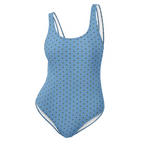 Flower Jordy Blue One-Piece Swimsuit - Alivwood