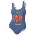 Big Heart Kashmir Blue One-Piece Swimsuit - Alivwood