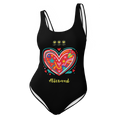 Big Heart Black One-Piece Swimsuit - Alivwood