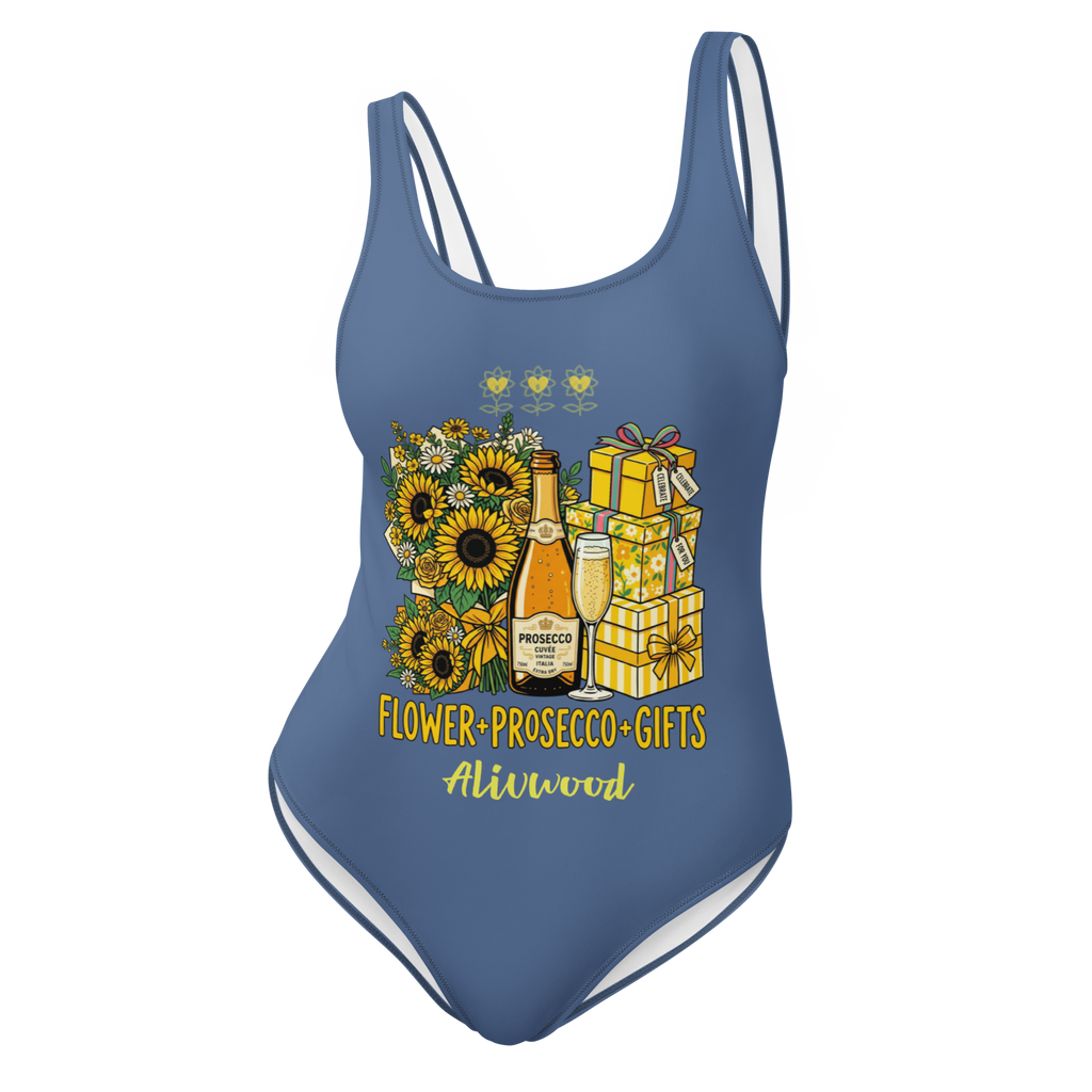 Flower+Prosecco+gifts Kashmir Blue One-Piece Swimsuit - Alivwood