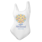 Funny heart White One-Piece Swimsuit - Alivwood