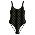 Flower Black One-Piece Swimsuit - Alivwood