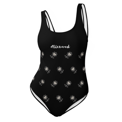 Alivwood flower AllBlack One-Piece Swimsuit - Alivwood
