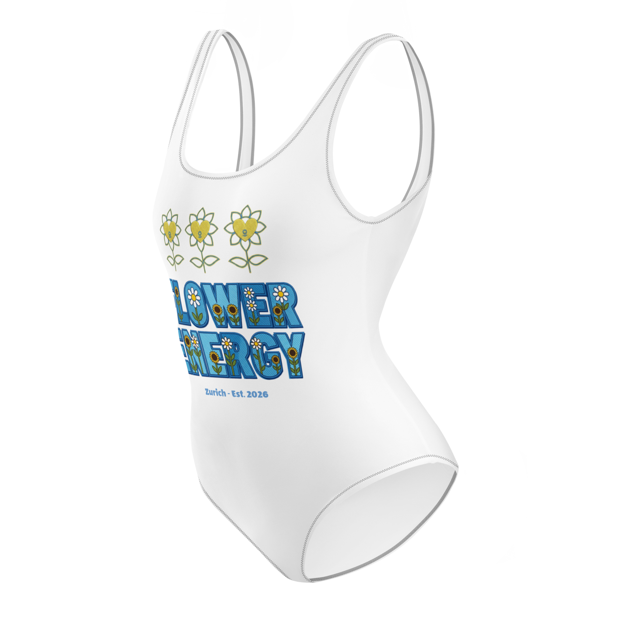 Flower Energy One-Piece Swimsuit - Alivwood