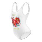Big Heart White One-Piece Swimsuit - Alivwood
