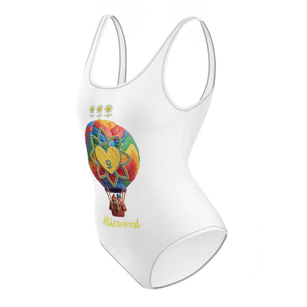 Air Balloon White One-Piece Swimsuit - Alivwood
